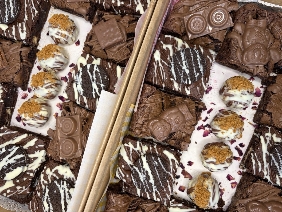 Auggies Brownie Grazing Box of fudgy brownie pieces, made for sharing at Barossa work lunches and parties